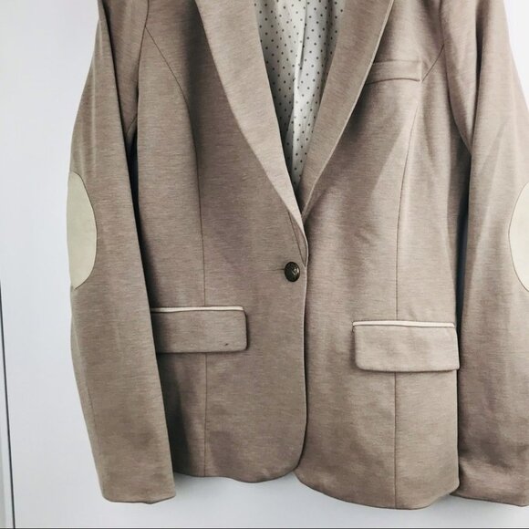 Dynamite Beige Cream Long Sleeve Elbow Patched blazer women Size S - Picture 7 of 13